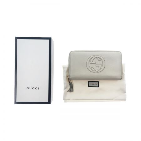  GUCCI グッチ ソーホー インターロッキングG ラウンドファスナー 長財布 308280 0416 アイボリー