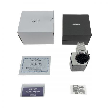  SEIKO セイコー スピリット クロノグラフ メンズ クォーツ 腕時計 7T92-0DW0 シルバー x ブラック