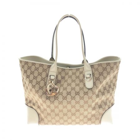  GUCCI グッチ GGキャンバス ハートビット トートバッグ 269956 アイボリー