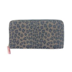 〇〇 FENDI フェンディ レオパード ヒョウ 柄 ラウンドファスナー 長財布 2268-263470078 ブラウン  Bランク