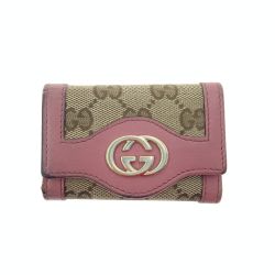 〇〇 GUCCI グッチ スーキー GGキャンバス 6連 キーケース 282431/4276 ベージュ x ピンク Cランク