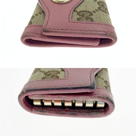  GUCCI グッチ スーキー GGキャンバス 6連 キーケース 282431/4276 ベージュ x ピンク