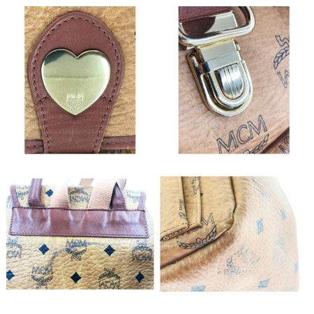  MCM エムシーエム ハートプレート ヴィンテージ リュック ブラウン