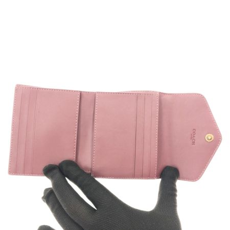  COACH コーチ ウィン スモールウォレット レザー 三つ折り財布 C2328 ピンク