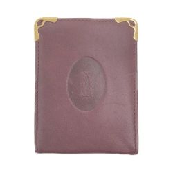 〇〇 Cartier カルティエ マスト ドゥ カルティエ カーフレザー タバコケース シガレットケース ワインレッド Bランク