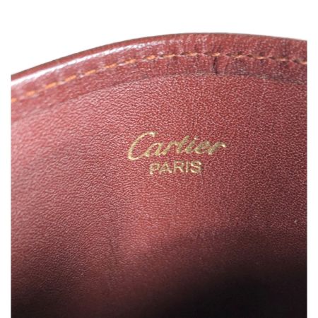  Cartier カルティエ マスト ドゥ カルティエ カーフレザー タバコケース シガレットケース ワインレッド