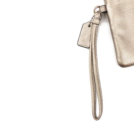  COACH コーチ クロスグレイン レザー コーナー ジップ リストレット  小物入れ ポーチ F54626 ゴールド
