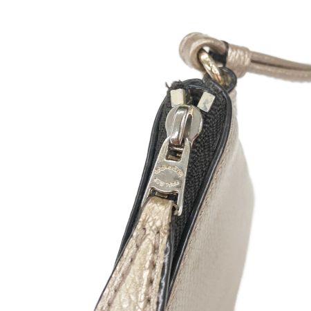  COACH コーチ クロスグレイン レザー コーナー ジップ リストレット  小物入れ ポーチ F54626 ゴールド