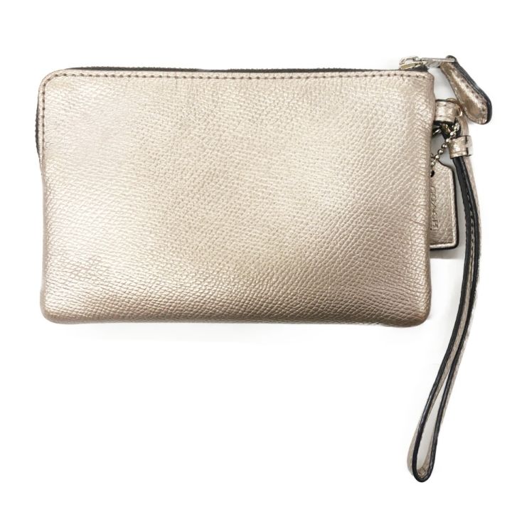 COACH コーチ クロスグレイン レザー コーナー ジップ リストレット