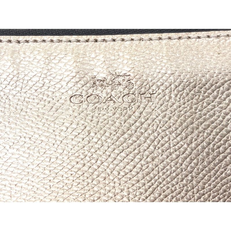 中古】 COACH コーチ クロスグレイン レザー コーナー ジップ リスト