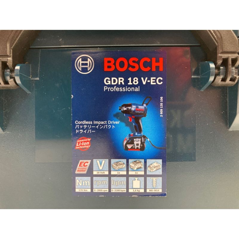 中古】 BOSCH ボッシュ コードレス インパクトドライバー GDR 18V-EC