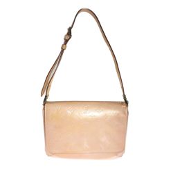 〇〇 LOUIS VUITTON ルイヴィトン モノグラム ヴェルニ トンプソン ストリート ハンドバッグ M91070 ベージュ x ピンク Bランク