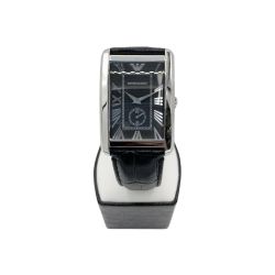 〇〇 ARMANI アルマーニ クォーツ アナログ AR-1604 シルバー x ブラック Bランク