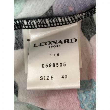  LEONARD レオナール レディース Tシャツ サイズ40 花柄 ブラック