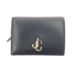 〇〇 JIMMY CHOO ジミーチュウ ハンヌ 二つ折り財布 14503855 ブラック Bランク