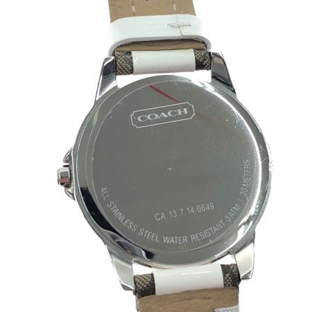 COACH コーチ ミニ シグネチャー クォーツ 腕時計 CA.13.7.14.0649 ホワイト｜中古｜なんでもリサイクルビッグバン