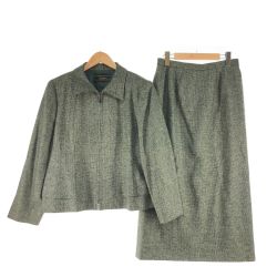 〇〇 Leilian レリアン レディース スーツ ジップアップジャケット サイズ13+ オリーブ Bランク