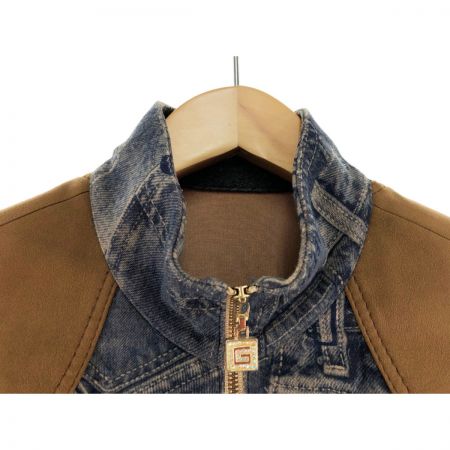  ITALIYA イタリヤ レディース ジャケット サイズ9 デニム柄 ネイビー x ベージュ
