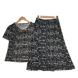 〇〇 Leilian レリアン レディース セットアップ サイズ9 ブラック×ホワイト Bランク