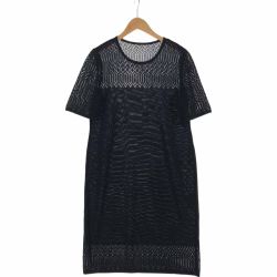 〇〇 Leilian レリアン レディース ワンピース 半袖 レース サイズ11 ブラック Aランク