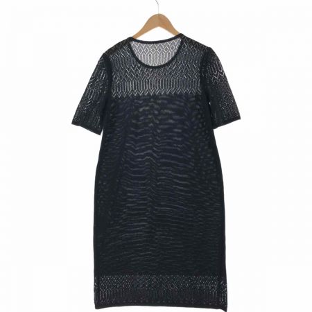  Leilian レリアン レディース ワンピース 半袖 レース サイズ11 ブラック