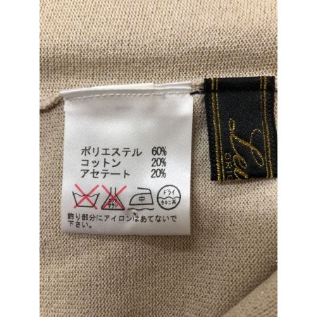  Leilian レリアン レディース カットソー 7分袖カットソー ラメ ビジュー付 サイズ15+ ベージュ