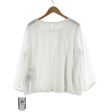  Leilian レリアン レディース ブラウス シフォン 首ビーズ付 サイズ17+ ホワイト