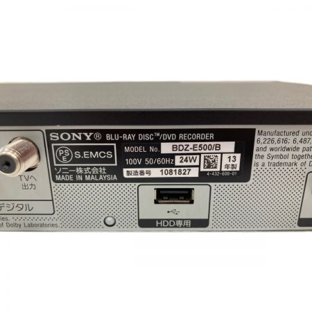  SONY ソニー Blu-rayレコーダー 500GB BDZ-E500 500GB