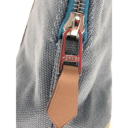  HERMES エルメス BOLIDE RUBAN CANNELLE MINI ポーチ  102894M ブルー
