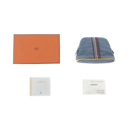 HERMES エルメス BOLIDE RUBAN CANNELLE MINI ポーチ  102894M ブルー