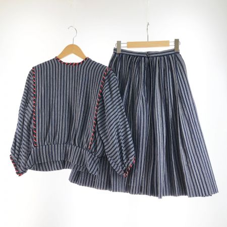  ITALIYA イタリヤ レディース 伊太利屋 セットアップ ストライプ サイズ9A2 ネイビー