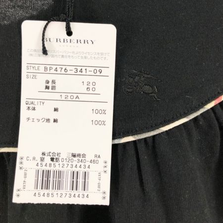  BURBERRY バーバリー キッズ カットソー 半袖カットソー サイズ120 ブラック 未使用品