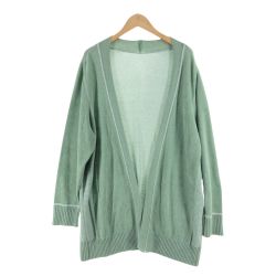 〇〇 Leilian レリアン レディース カーディガン シルバーステッチ入り サイズ13+ 黄緑 Aランク