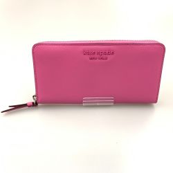 〇〇 Kate Spade ケイトスペード ラウンドファスナー長財布 KB541-650 ショッキングピンク Bランク