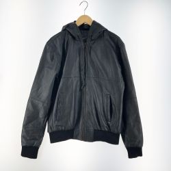 〇〇  羊革 メンズ レザーパーカー サイズXL ブラック Bランク