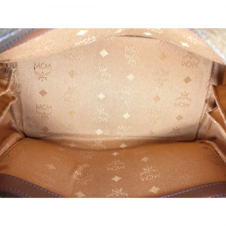  MCM エムシーエム ヴィセトス ロゴグラム 2way ショルダーバッグ ハンドバッグ ミニボストンバッグ ブラウン