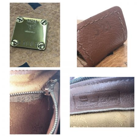  MCM エムシーエム ヴィセトス ロゴグラム 2way ショルダーバッグ ハンドバッグ ミニボストンバッグ ブラウン