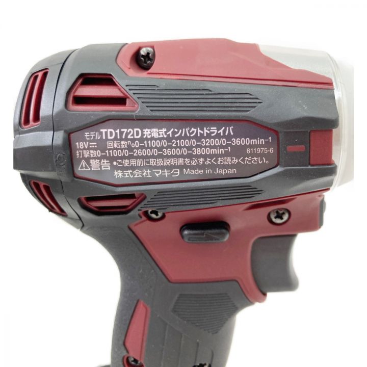 MAKITA マキタ 充電式インパクトドライバ 18V 6.0Ah TD172DGX AR オーセンディックレッド  未使用品｜中古｜なんでもリサイクルビッグバン