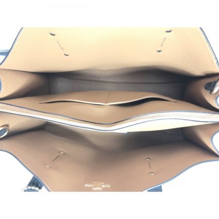  COACH コーチ チャーリー キャリーオール 2way バッグ 25137 ブラック x ベージュ