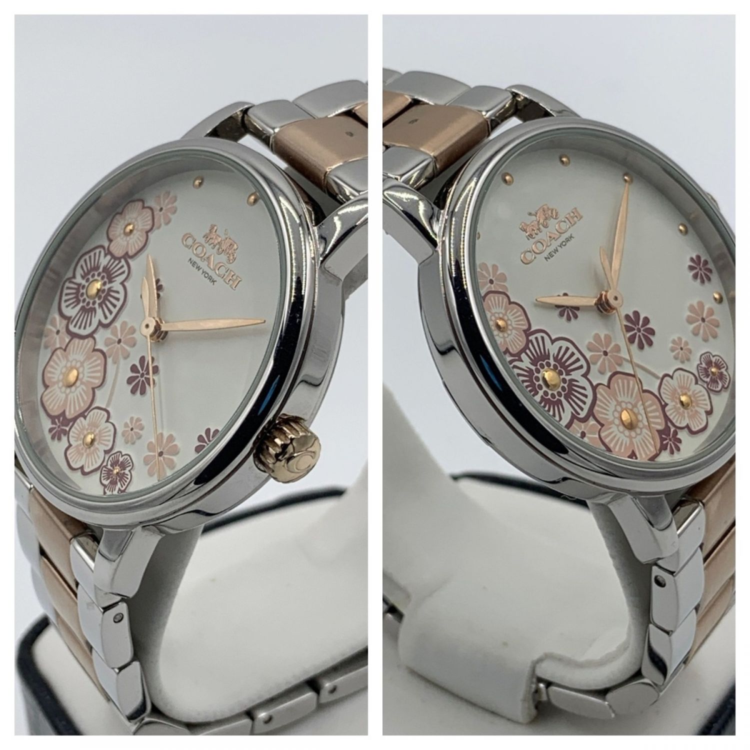 中古】 COACH コーチ GRAND グランド 花柄 腕時計 CA.113.7.14.1688