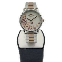 〇〇 COACH コーチ GRAND グランド 花柄 腕時計 CA.113.7.14.1688 ホワイト x ピンク 14000060 Bランク