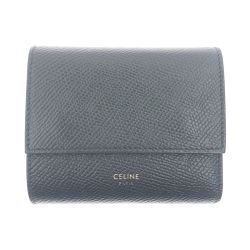 〇〇 CELINE セリーヌ スモール トリフォールドウォレット 三つ折り財布 10B573BEL ブラック Bランク