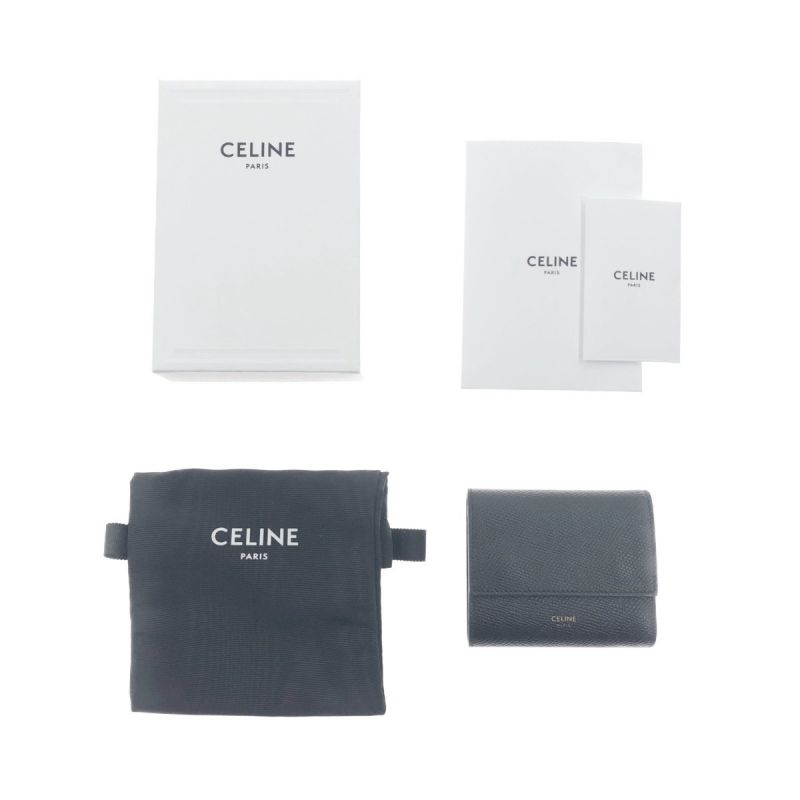 中古】 CELINE セリーヌ スモール トリフォールドウォレット 三つ折り