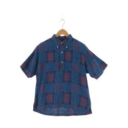 〇〇 SUGAR CANE シュガーケーン メンズ シャツ 半袖シャツ コットン チェック サイズS M31573 ブルー Bランク
