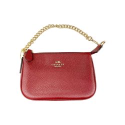 〇〇 COACH コーチ ノリータ リストレット15 ロゴ アクセサリー ポーチ ミニハンドバッグ 53193 レッド Bランク