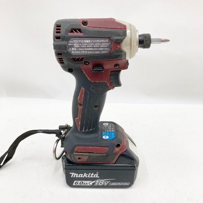 中古】 MAKITA マキタ 充電式 インパクトドライバ 18V 6.0Ah TD171DGX ...