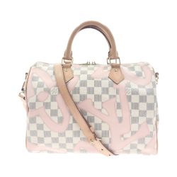 〇〇 LOUIS VUITTON ルイヴィトン ダミエ アズール タヒチ スピーディ バンドリエール30 2way バッグ N41052 ホワイト x ピンク Bランク