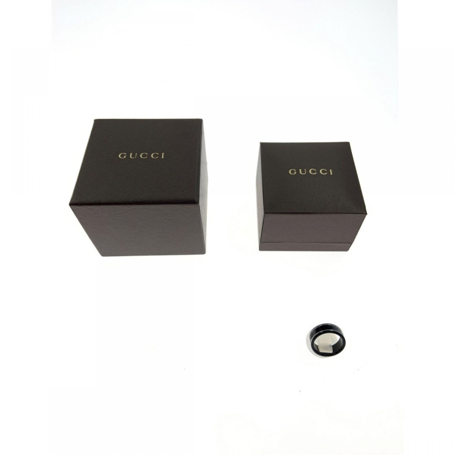 中古】 GUCCI グッチ GGアイコン リング 指輪 225985 ブラック Bランク