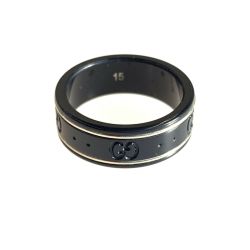 〇〇 GUCCI グッチ GGアイコン リング 指輪  225985 ブラック Bランク
