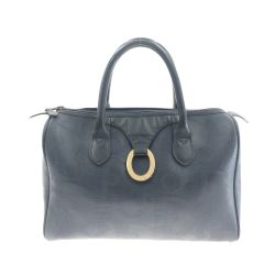 〇〇 Christian Dior クリスチャンディオール オールドディオール ヴィンテージ トロッター ミニボストン バッグ ネイビー Cランク